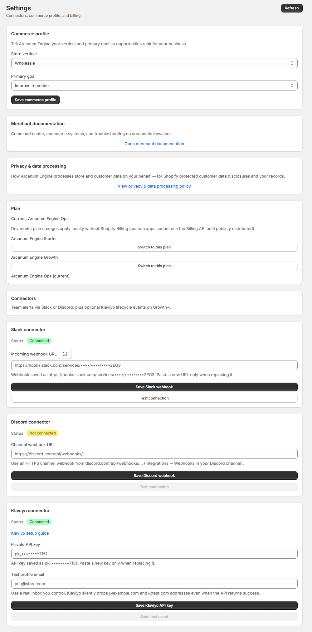 Arcanum Engine settings